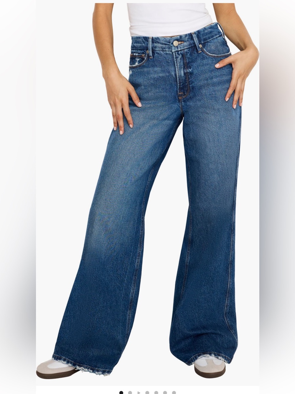 Good American Good Skate High-Rise Wide Jeans